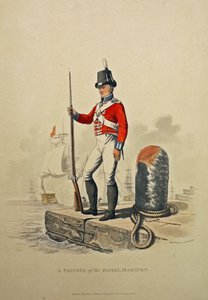 ジョセフコンスタンティンスタドラーによって刻まれた王立海兵隊員のプライベートが1815年に公開されました（アクアチント） 作： Charles Hamilton Smith