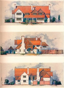 ガーデンシティの家、レッチワース、c1906 作： Charles Harrison Townsend
