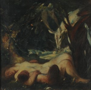 眠れる森のニンフのための研究、1903--06 作： Charles Haslewood Shannon