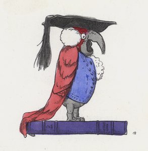 非常に頭のいいオウム（彩色済み彫刻 作： Charles Henry (after) Bennett