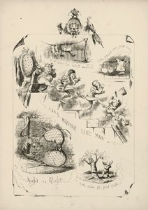 チャールズ・H・ベネット著「絵で見ることわざ」からのページ 作： Charles Henry (after) Bennett