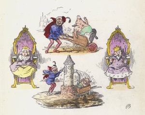 子豚のカツラ（彩色済み彫刻 作： Charles Henry (after) Bennett