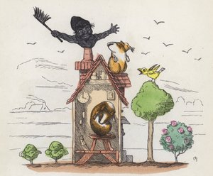 愚かなモルモット（彩色済み彫刻 作： Charles Henry (after) Bennett