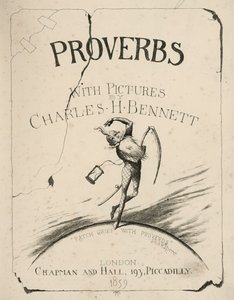 チャールズ・H・ベネット著『絵入り箴言』のタイトルページ挿絵（エングレーヴィング） 作： Charles Henry (after) Bennett