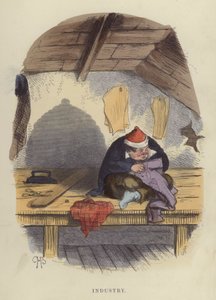 インダストリー（彩色彫刻 作： Charles Henry Bennett