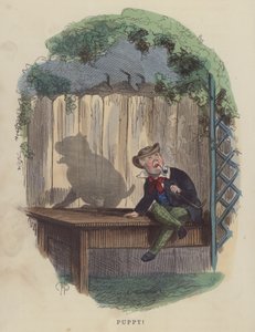 仔犬（彩色彫刻 作： Charles Henry Bennett