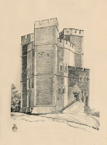 オーフォード城の外壁、サフォークの胸壁を復元、1931 作： Charles Henry Bourne Quennell