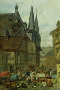 ウェルニゲローデの市場、1861 作： Charles Hoguet