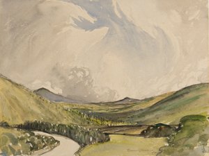 嵐の朝、グレイストーク、カンブリア（紙にトイレ） 作： Charles John Holmes