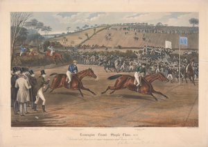 4 つのセットの 1 つ: Leamington Grand Steeple Chase ... 1837. Plate 4. Marqs of Waterford on Monarch ... 作： Charles Hunt