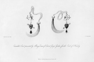 スコットランドのメアリー女王が16世紀にジョージゴードンに贈ったエナメルを塗った宝石。1840年。