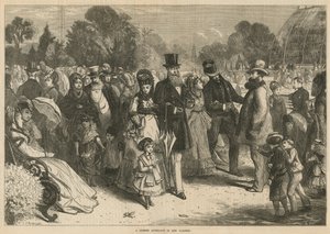 ロンドンのキュー・ガーデンでの夏の午後（エングレービング 作： Charles J. Staniland