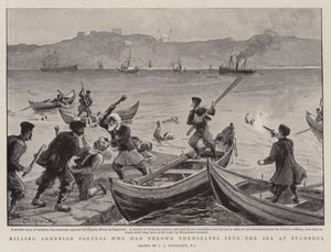 スタンブールの海に身を投じたアルメニア人ポーターを殺害 作： Charles J. Staniland