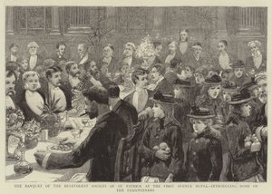 セントパトリック慈善協会の宴会、ファーストアベニューホテルでの受賞者の紹介 作： Charles J. Staniland