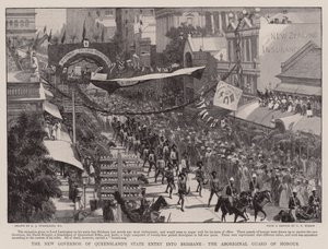 クイーンズランド州の新知事、先住民の名誉警備員、ブリスベンへの進出 作： Charles J. Staniland