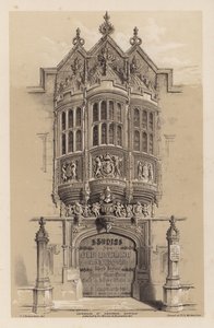 C.J.リチャードソン著『イギリスの古い邸宅』第3シリーズの扉絵（カラーリトグラフ）。 作： Charles James Richardson