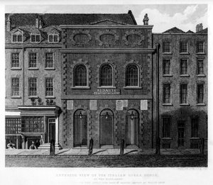 イタリアのオペラハウス、ヘイマーケット、18世紀、1840の外観 作： Charles John Smith