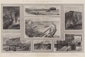 ドーバーでの新しいアドミラルティハーバー作業の進捗状況 作： Charles John de Lacy
