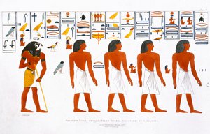「G Belzoniによって発見された、テーベの王の墓の壁画」、1820-1822年 作： Charles Joseph Hullmandel