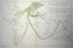 1850年のイギリス諸島からの石炭輸出量を示す地図 作： Charles Joseph Minard