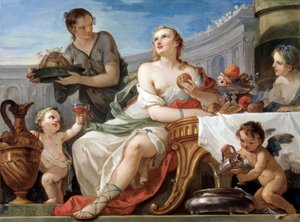 シャルル・ジョゼフ・ナトワール作 「プシュケの宴」絵画 作： Charles Joseph Natoire