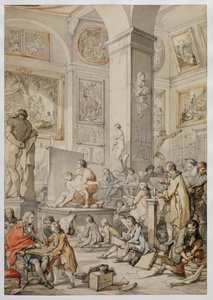 王立絵画彫刻アカデミーのライフクラス、1746 作： Charles Joseph Natoire