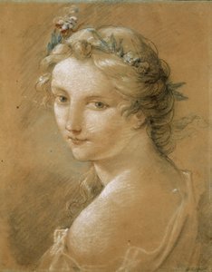 若い女性の肖像画。 作： Charles Joseph Natoire