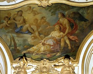 ヴィーナスの前で恐怖に陥るプシュケの欠点 天井画 シャルル・ジョセフ・ナトワール（Charles-Joseph Natoire