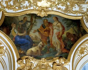 シャルル・ジョセフ・ナトワール（Charles-Joseph Natoire）の天井画「羊飼いのプシュケ 作： Charles Joseph Natoire