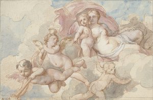 金星とアモールとプッティ 作： Charles Joseph Natoire