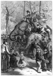 1871年の月曜日の午後、動物園の庭園で。 作： Charles Joseph Staniland