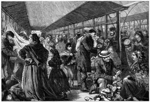 古着交換所、フィルズ ビルディング、ハウンズディッチ、ロンドン、1882 年 作： Charles Joseph Staniland