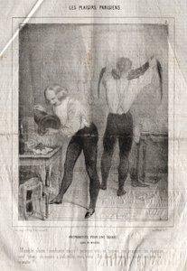 Les Plaisirs Parisiens：夜の準備。贅沢と悲惨さ。畜生！いたずら... 作： Charles Joseph Traviès de Villers