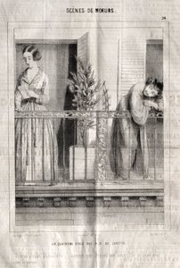 マナーの場面：4階通りNDドロレット。彼女は私の手紙を読んだと思います... 作： Charles Joseph Traviès de Villers