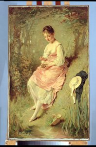 巣を持つ少女、1860年代後半 作： Charles Joshua Chaplin