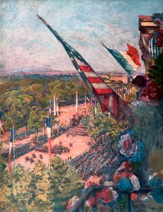 1919年7月14日、フランス、パリ、グランドアルミー通りのグランドビクトリーパレード。