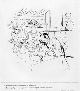 食べる、「L&39;Amour de l&39;Art」のイラスト、1925年 作： Charles Laborde