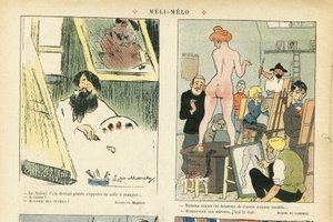 Chas-Laborde (1886-1941)のイラスト（Le Rire, 21/03/08） - Meli-Melo - アート, 教育, ヌーディット - モデル（ポーズをとる人 作： Charles Laborde