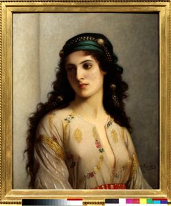 タンジールからモロッコに向かうユダヤ人シャルル・ランデル（1812-1908）の絵