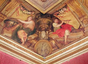 オテルドゥラベドゥラリビエールの天井：ウラニアとエウテルペ、1653年 作： Charles Le Brun