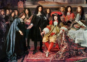 ルイ14世、科学アカデミーを設立... 作： チャールズ・ル・ブラン