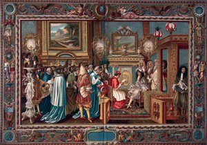 1664年7月29日、ルイ14世が教皇大使Sigismondo Chigiを聴衆に迎えた。 作： Charles Le Brun