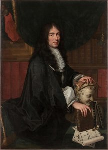 チャールズペロー1628-1703の肖像。 作： Charles Le Brun