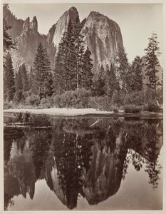 大聖堂の岩と反射、ヨセミテ、1864年。 作： Charles Leander Weed