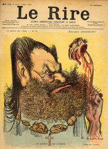 1898年3月5日、「ルリール」の表紙からのエドゥアールドルモンの風刺画 作： Charles Leandre