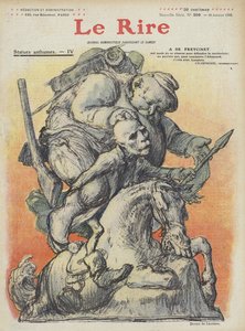 フランスのシャルル・ド・フレシネ首相の風刺画。ル・リールのイラスト 作： Charles Leandre