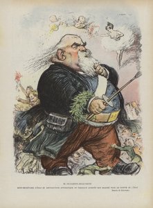 フランスの画家および政治家エティエンヌドゥヤルダンボーメッツの風刺画。ル・リールのイラスト 作： Charles Leandre
