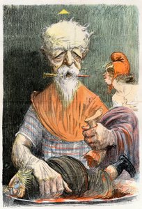 Eugene Henri Brisson (1835-1912), フランスの弁護士、ジャーナリスト、政治家 - Charles Leandre (1862-1934) による1902年の「Le Rire」誌の漫画 作： Charles Leandre