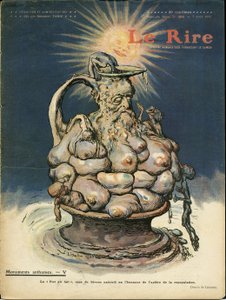 シャルル・ルアンドル（1862-1934）による「Le Lire」誌の表紙のイラスト（2008年03月07日） - 彫刻 彫像 マタニティ - ピオット・エドメ（1828-1909) 作： Charles Leandre