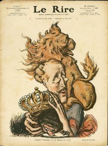 シャルル・ルアンドル（1862-1934）によるイラスト（Le Rire, 01/01/10） - ベルギー - ライオン/虎, アルベール1世（ベルギー 作： Charles Leandre
